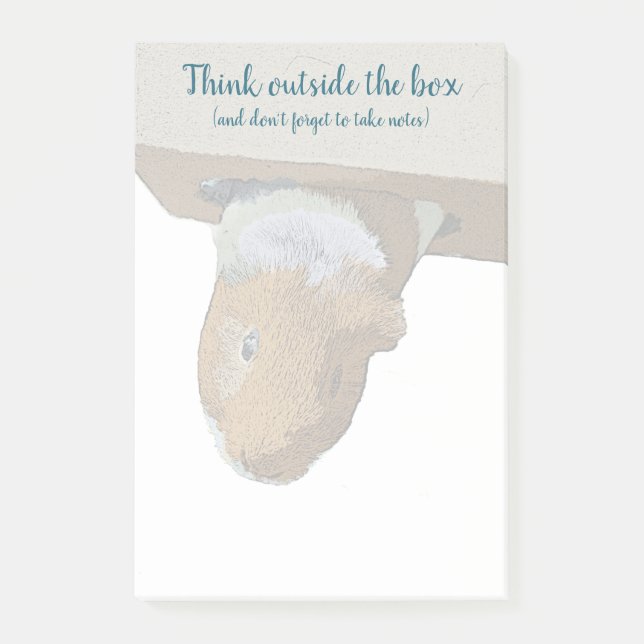 Pensez en dehors de la boîte Guinée Pig Post-It No (Devant)