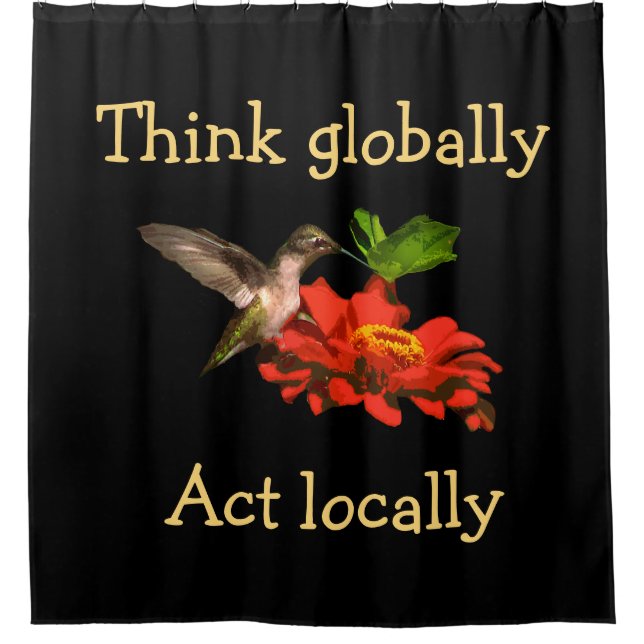 Pensez Globalement Agir Localement Rideau De Douch (Devant)
