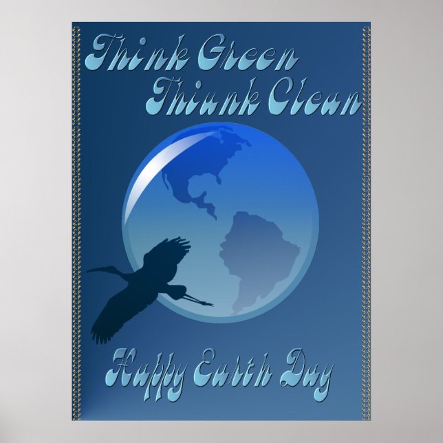 Pensez Green Think Clean Poster (Devant)