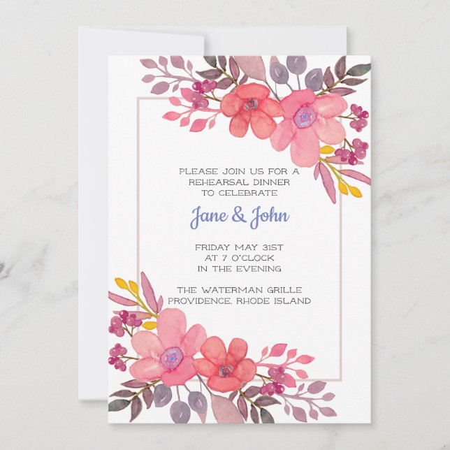 Pensez Invitation Rose Dusty (Devant)