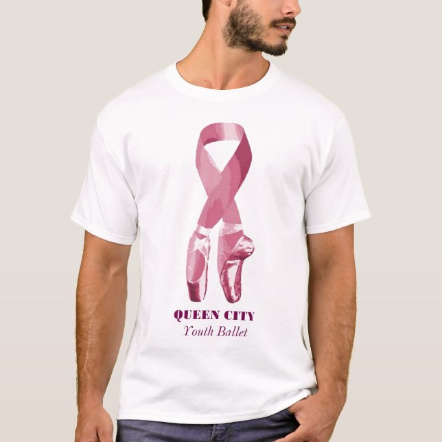 Pensez le T-shirt rose de QCYB (Devant)