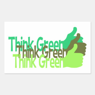 Pensez les autocollants verts, personnalisables