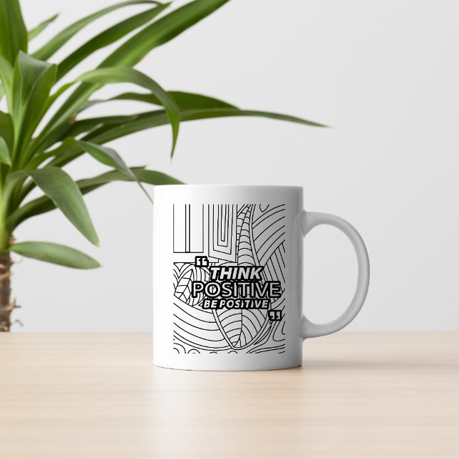 Pensez Positif – Mug en ligne d'art motivationnel (Créateur téléchargé)