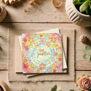 Pensez Positif Orange Floral Inspirationnel