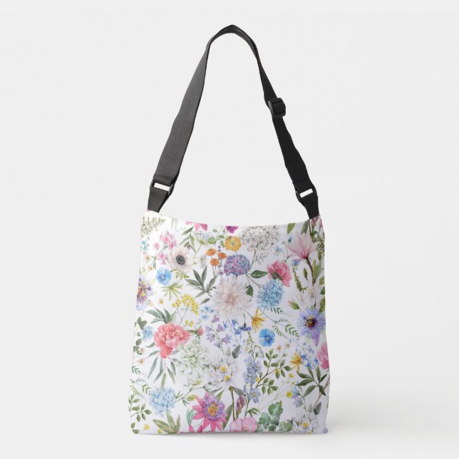 Pensez Printemps Beau Sac Crossbody Floral (Devant)