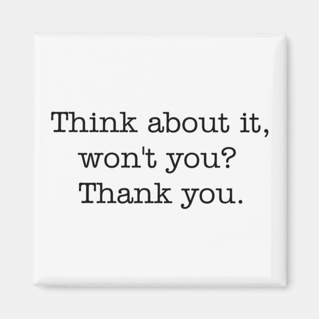 Pensez-y, n'est-ce pas ? aimant (Devant)