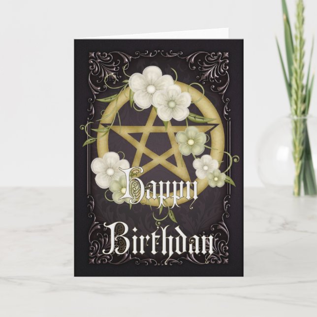 Pentagram 2 Wicca Bonne carte d'anniversaire (Devant)