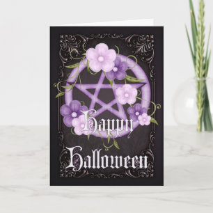 Pentagram 5 Wicca Happy Halloween Carte de voeux