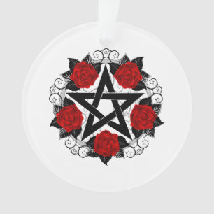 Pentagramme aux roses rouges