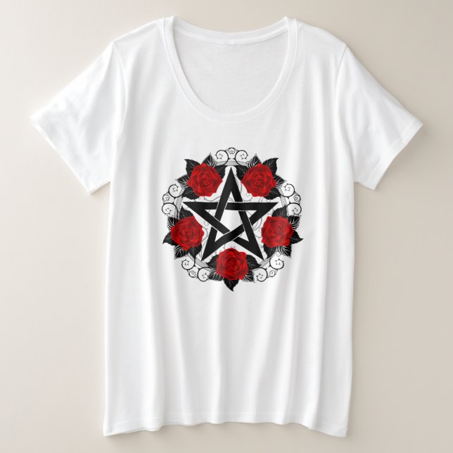 Pentagramme aux roses rouges (Design devant)