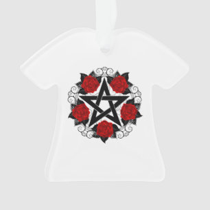 Pentagramme aux roses rouges