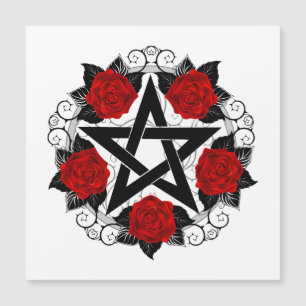 Pentagramme aux roses rouges