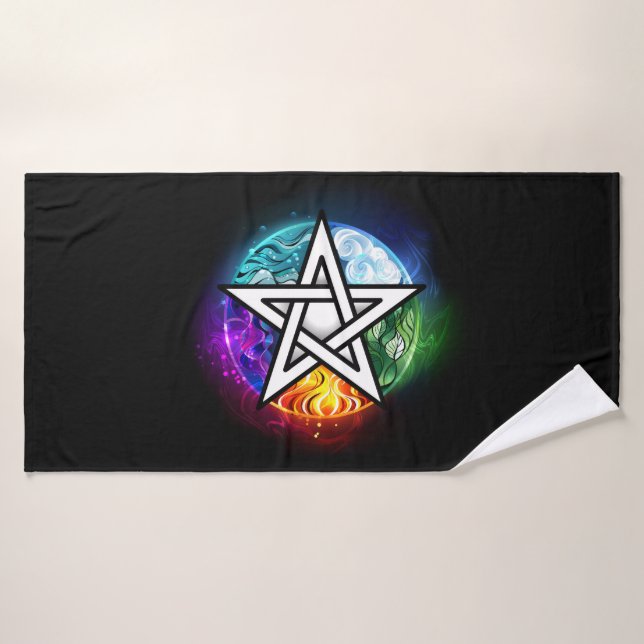 pentagramme du Wiccan (Serviette de bain)