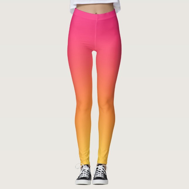 Pente lisse foncé rose Leggings (Devant)
