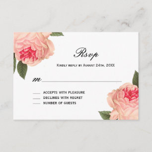 Peonie romantique de corail avec des rayures Carte
