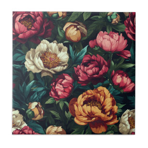Peonies Botaniques Carreaux En Céramique Pour Floo