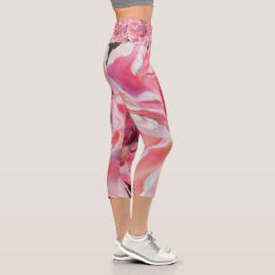 Peonies d'Alaska Capri Pants Leggings