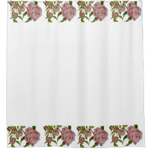Peonies de boudin sur un rideau de douche