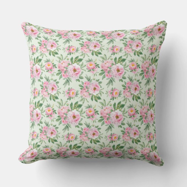 Peonies Extérieur Jeu Oreiller (Recto)