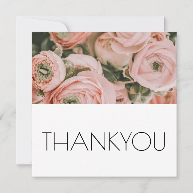 PEONIES FLORAL MERCI CARTE PLAT (Devant)