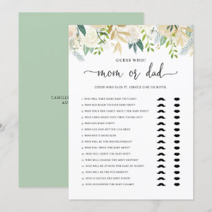 Peonies Gold Maman ou papa Baby shower carte de je