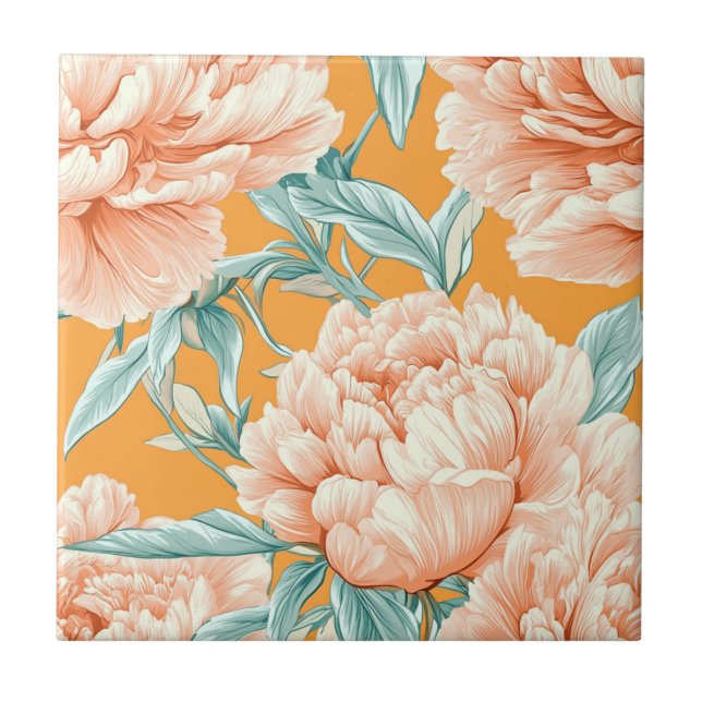 Peonies Gras Carreaux céramiques pour Accent Bain (Devant)