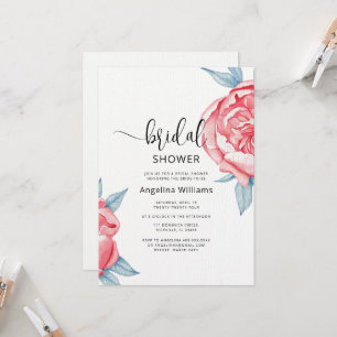 Peonies Invitation à la douche nuptiale