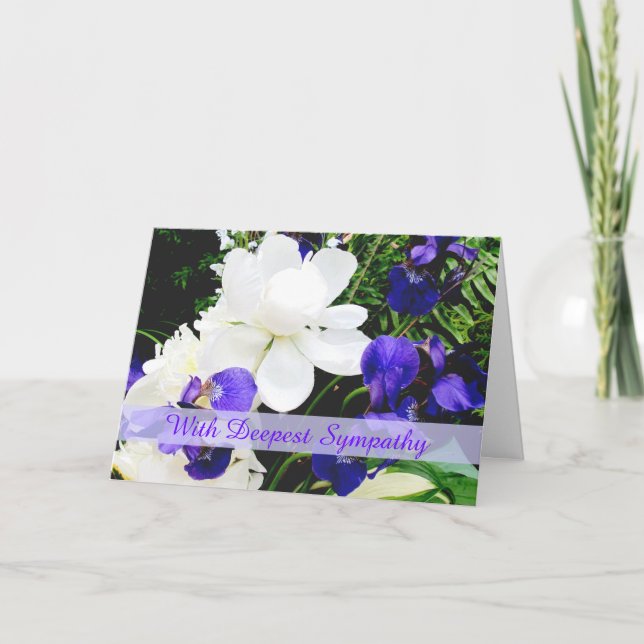 Peonies & Irises Carte de voeux Sympathie (Devant)