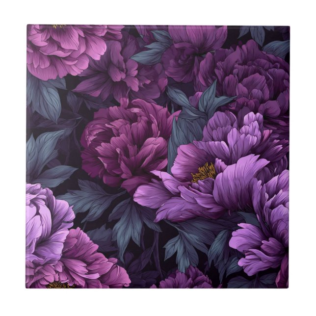 Peonies Japonaises Classiques Carreaux Pour Entrée (Devant)