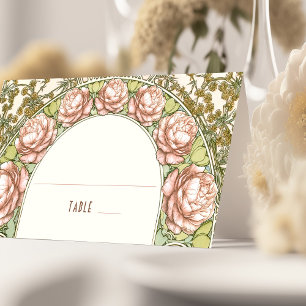 Peonies Nom Cartes Mariage Table Vintage