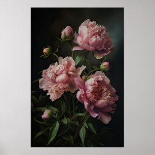 Peonies roses Flower Art Imprimer Poster