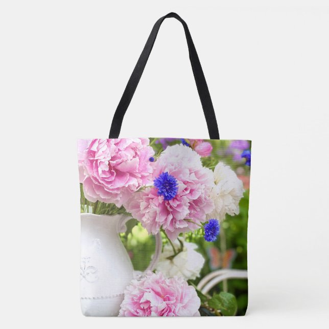 Peonies roses Grand Sac fourre-tout (Devant)