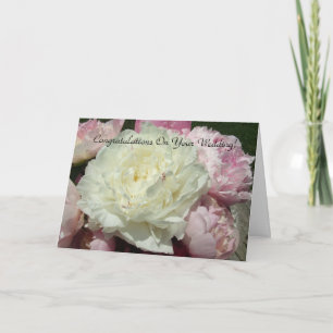 Peonies roses mariages / Carte de voeux Pony rose