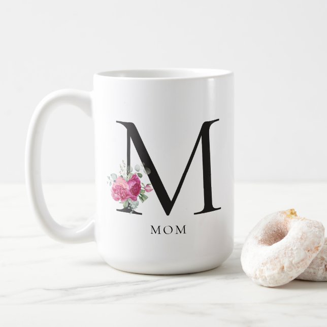 Peonies sucrées MOM 15oz Mug de café (Avec donut)