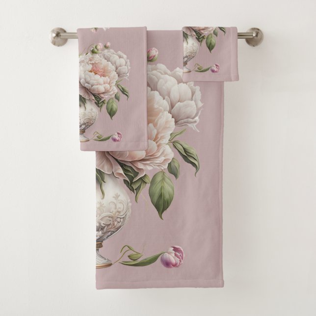 Peonies vintages dans un élégant vase (En situation)