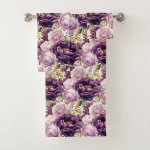 Peonies violettes Peony Fleurs Floral Serviette Se