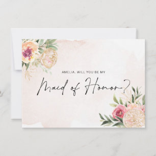 Peony and Gold Bloom Maid of Honor Carte Plat