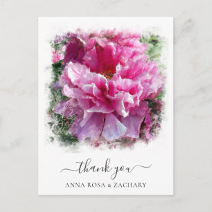 *~* Peony artistique Merci floral AR1 Carte postal
