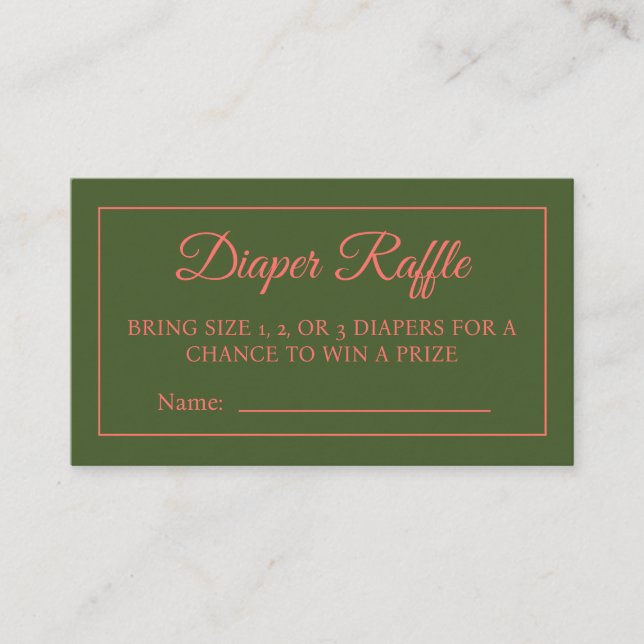 Peony in Bloom Diaper Raffle Ticket (Devant)