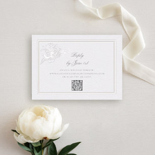 Peony Modern Formal Élégant QR Réponse Mariage