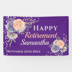 Peony Rose Floral Retraite Bannière violette