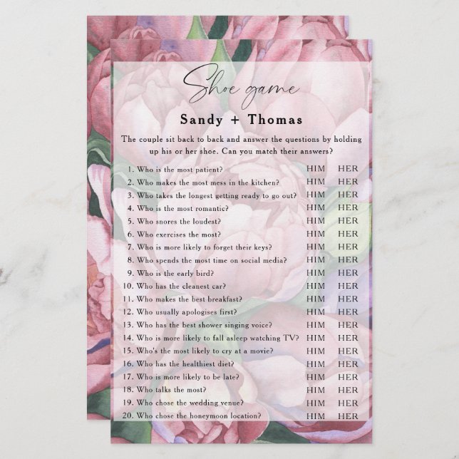 Peony roses - Chaussure jeu de nage (Devant / Derrière)