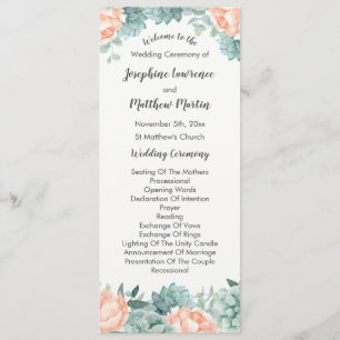 Peony Succulents Foliage Programme de mariage