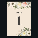 Peonys et Anémones Mariage Blush Numéro de table<br><div class="desc">J'ai créé cette invitation inspirée par des pivoines et des anémones dans des bouquets de mariée. Ces fleurs exquises soulignent les invitations de mariage.Suite complète disponible https://www.zazzle.com/collections/peonies_and_anemones_moody_suite-119101156263650274</div>