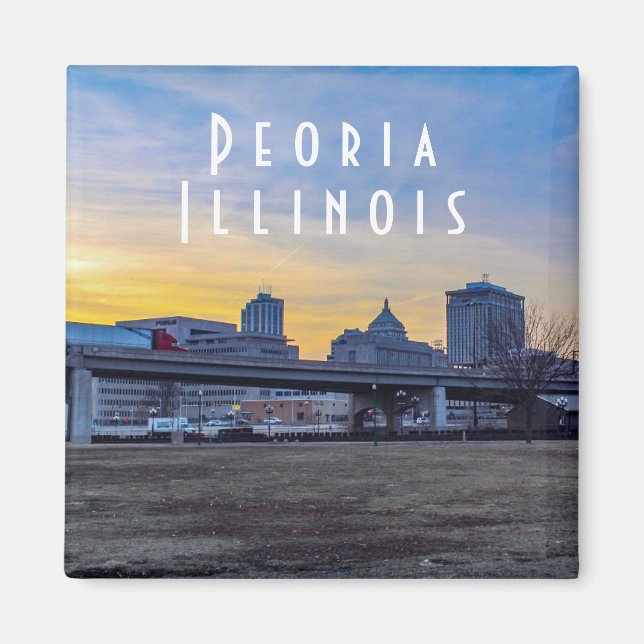 Peoria Illinois à Sunset Magnet (Devant)