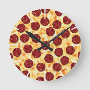 Peperoni Pizza pour les amateurs de pizza Horloge 