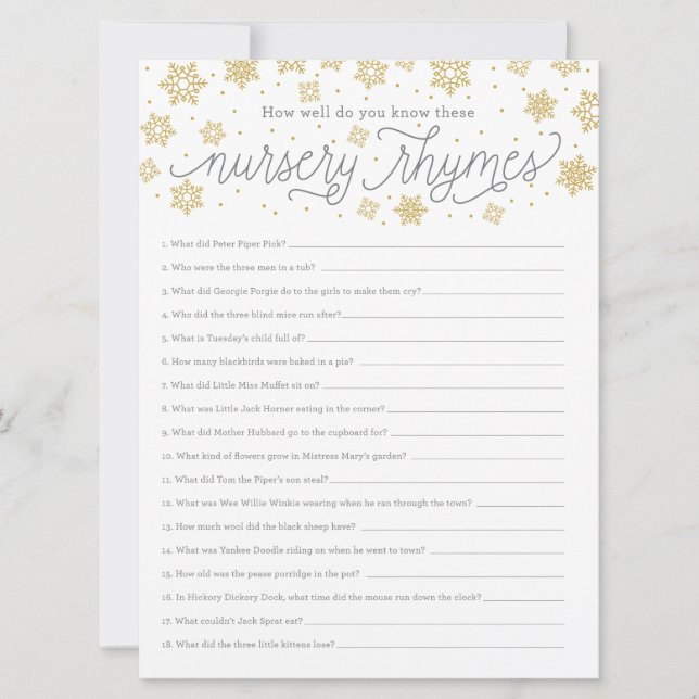 Pépinière Rhyme Carte de jeu Genre Neutre Douche (Devant)