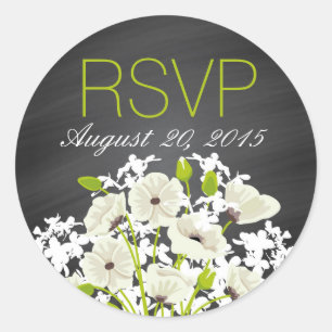Pépites blanches et Étiquette RSVP Chalkboard