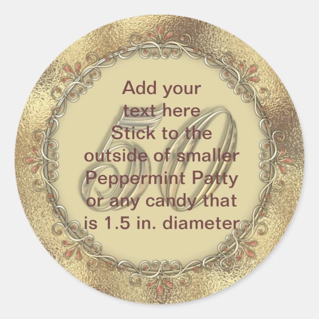 Peppermenthe Patty Stickers OR Anniversaire FAVORS (Devant)
