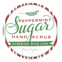 Peppermenthe sucre Scrub Étiquettes Custom Mason J